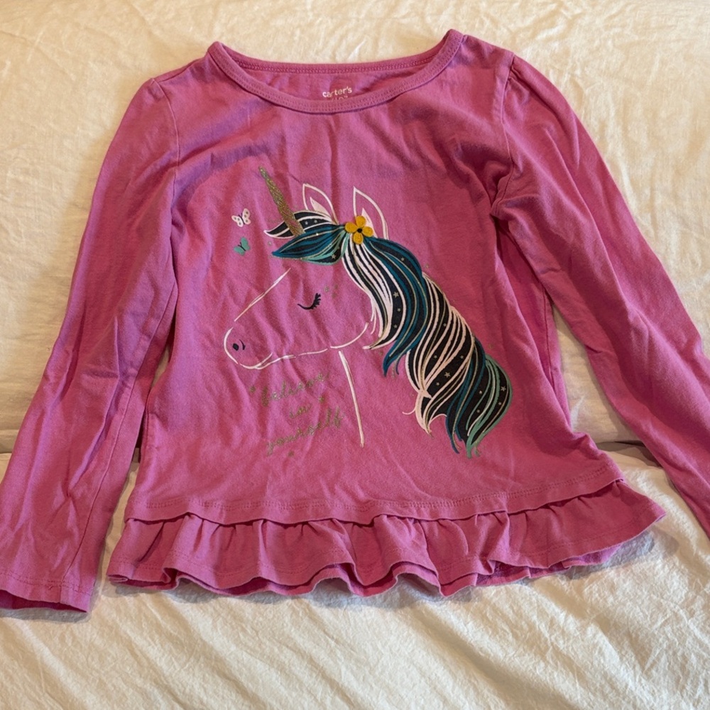 Carter's Purple Unicorn Long Sleeve Tee
